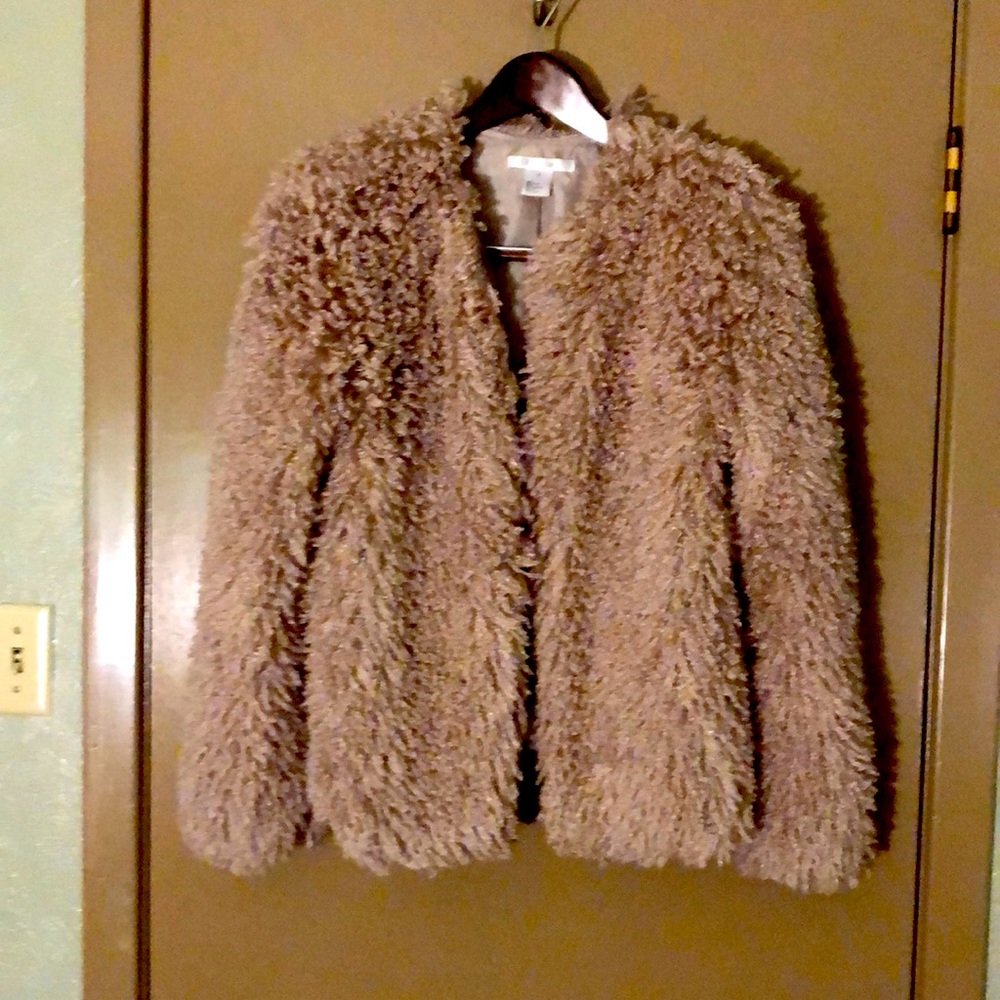 ✨️Beautiful fuzzy teddy bear textured blush Mauve fully lined coat jacket✨️